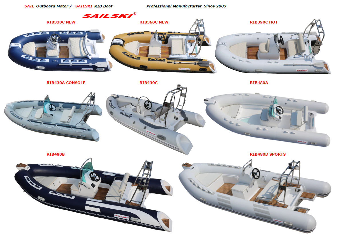 SAILSKI fiberglass hull inflatable boat 2.3m to 7.6m