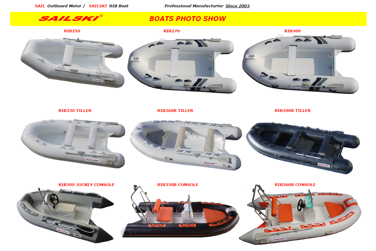 SAILSKI fiberglass hull inflatable boat 2.3m to 7.6m