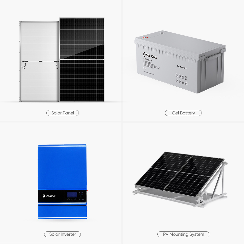 Solar Panel Kit with Battery and Inverter PV Set 3KW 5KW 6KW 10KW 15KW Solar Systems Complete Kit