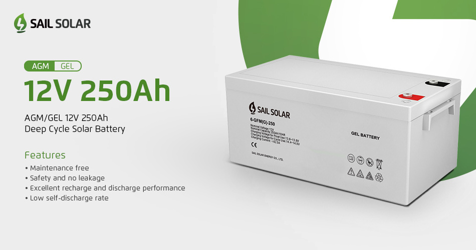 Solar Battery for Solar Power Storage System 12V 250Ah AGM Lead-Acid Battery