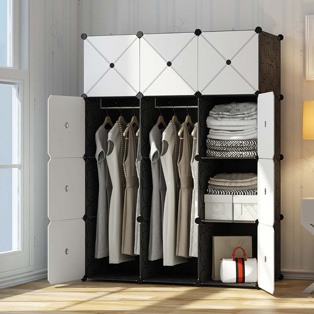 Rental House Wardrobe Detachable Convenient Cabinet Bedroom Simple Portable Household Storage Dustproof Plastic Storage Cabinet