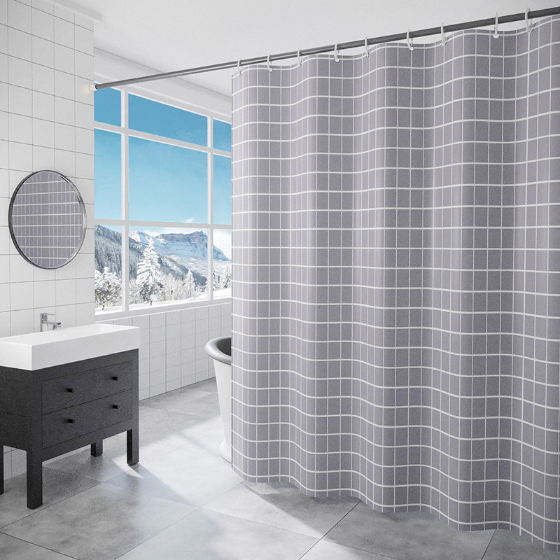 Unique Gray or White Shower Curtain Bathroom Sets Polyester Fabric Customized Digital Print Modern with Good Reputation 2 Pieces