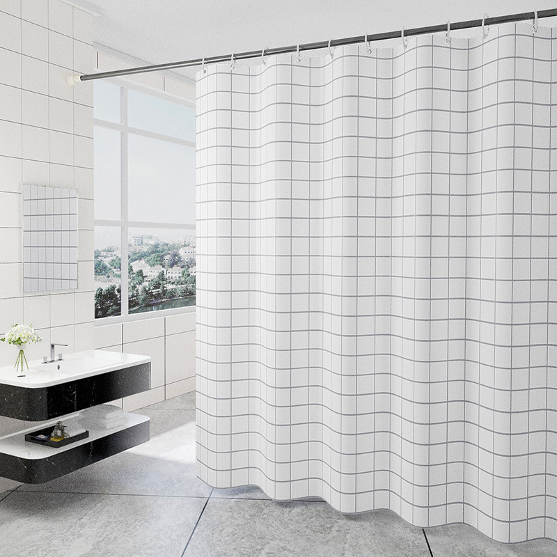 Unique Gray or White Shower Curtain Bathroom Sets Polyester Fabric Customized Digital Print Modern with Good Reputation 2 Pieces