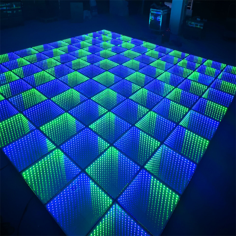 Factory Supply Outdoor Illuminated Wireless Magnetic Abyss Infinity 3D Mirror Interactive Led Dance Floors For Bar KTV T Show