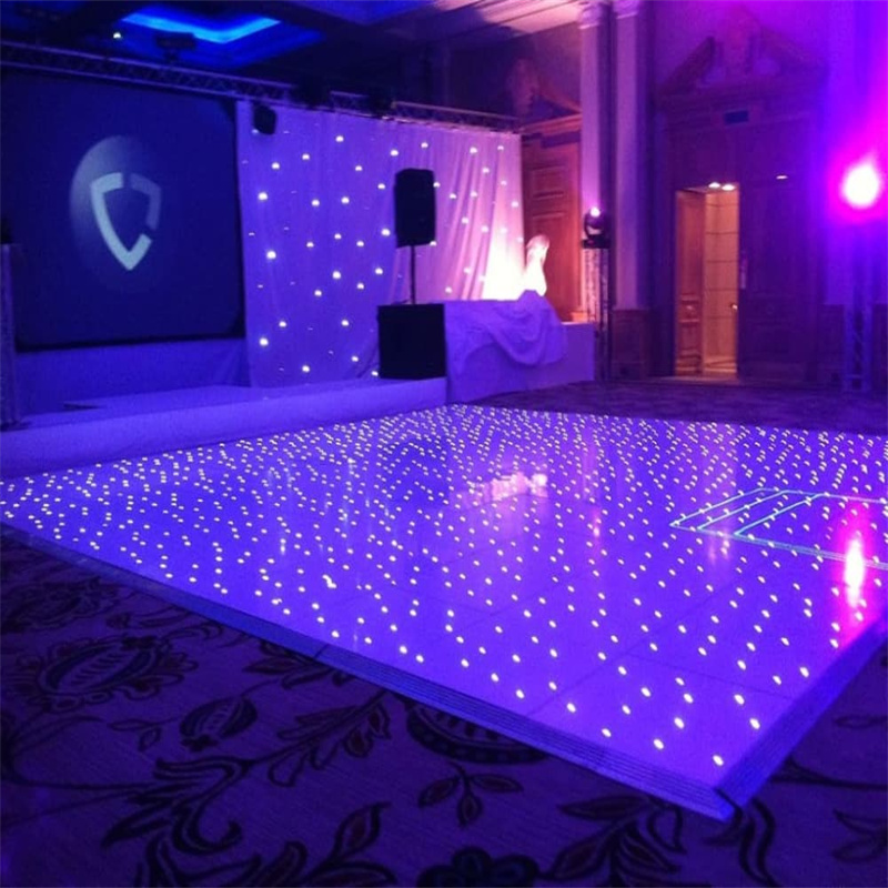 White Starlit Star Twinkling Decoration Light Tile RGB LED Dance Floor Panels For Wedding DJ Bar Party