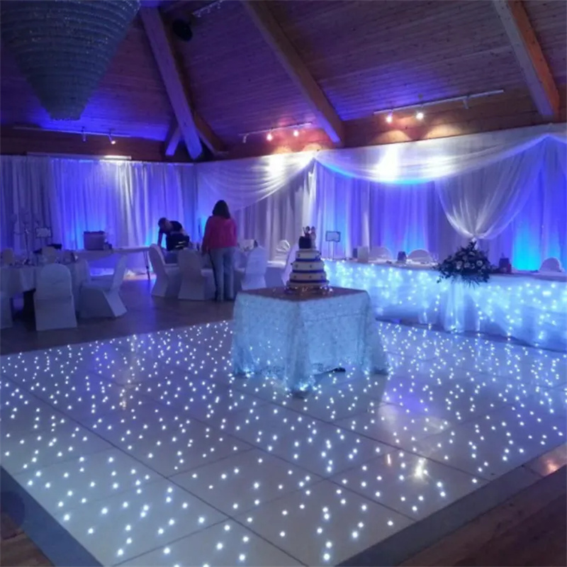 White Starlit Star Twinkling Decoration Light Tile RGB LED Dance Floor Panels For Wedding DJ Bar Party