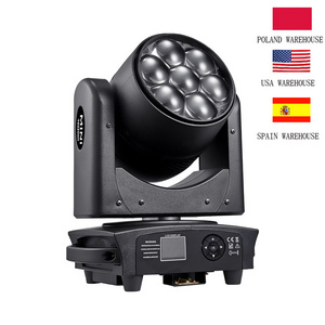 SAILWIN 7X40W RGBW 4IN1 Zoom LED Moving Head Wash Light 200W Power Disco Event Stage Lights with Artnet Port EU Stock