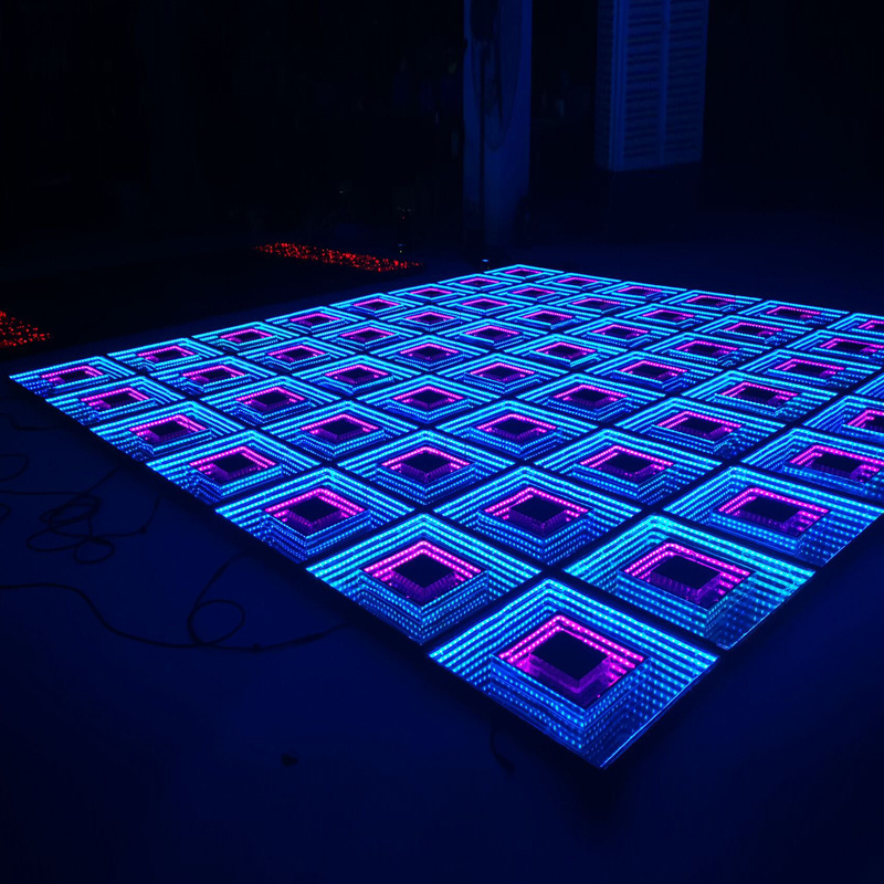 Hot Sale Led Starlight Dancing Floor Wedding Party Decoration Interactive Led Dancing Floor 3d Induction Floor Tile