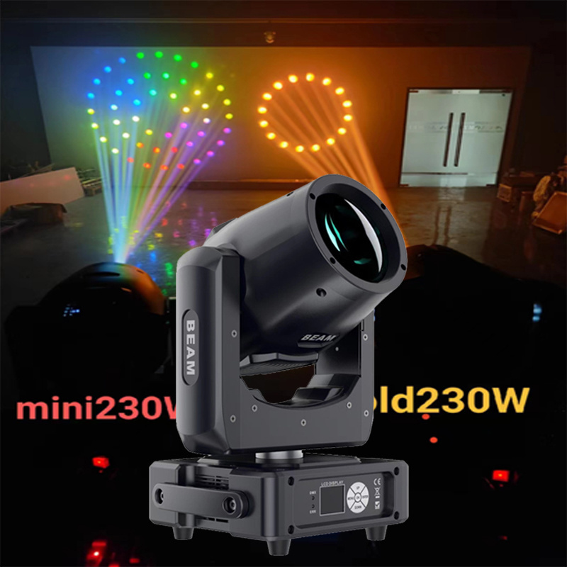 Mini Beam 7R 230W Moving Head Light Professional Stage Beam Light 8+16 Prism DMX Disco Light Moving Head With LED Strip Ring