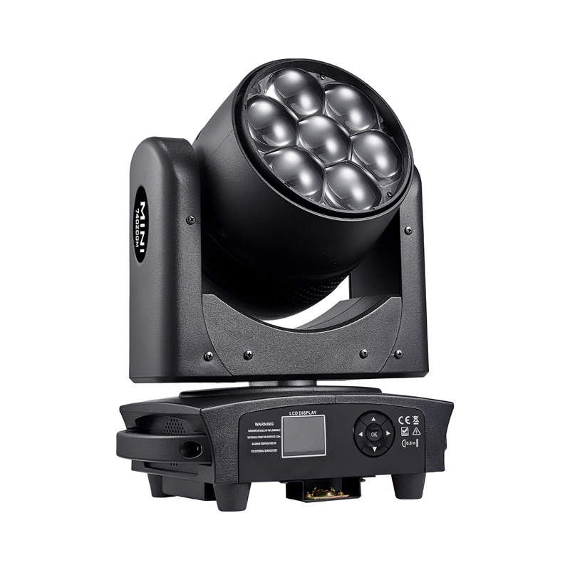 SAILWIN 7X40W RGBW 4IN1 Zoom LED Moving Head Wash Light 200W Power Disco Event Stage Lights with Artnet Port EU Stock