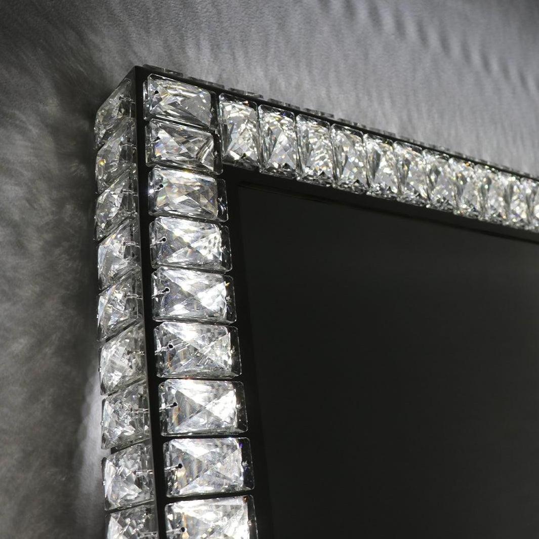 Luxury Crushed Diamond Led Full Mirror Led Lighted Square Mirror Floor Mirror With Led Lights