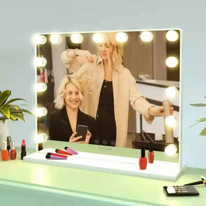 Rectangle Battery Operated Led Bathroom Mirrors Portable Makeup Mirror With Led Light