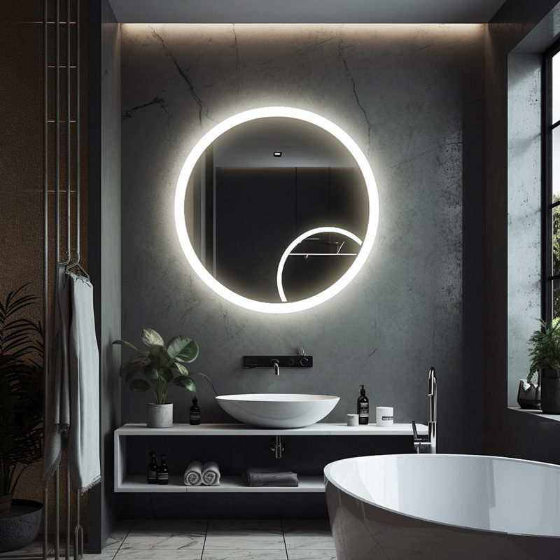 Flexible Round Makeup Salon Led Mirror Bathroom Dressing With Touch Switch