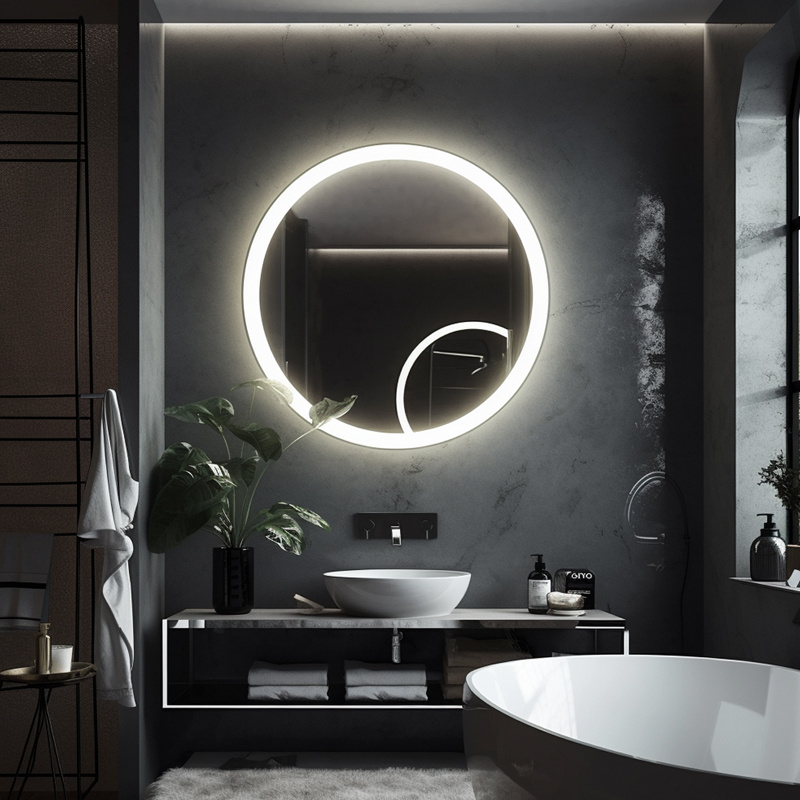 Flexible Round Makeup Salon Led Mirror Bathroom Dressing With Touch Switch