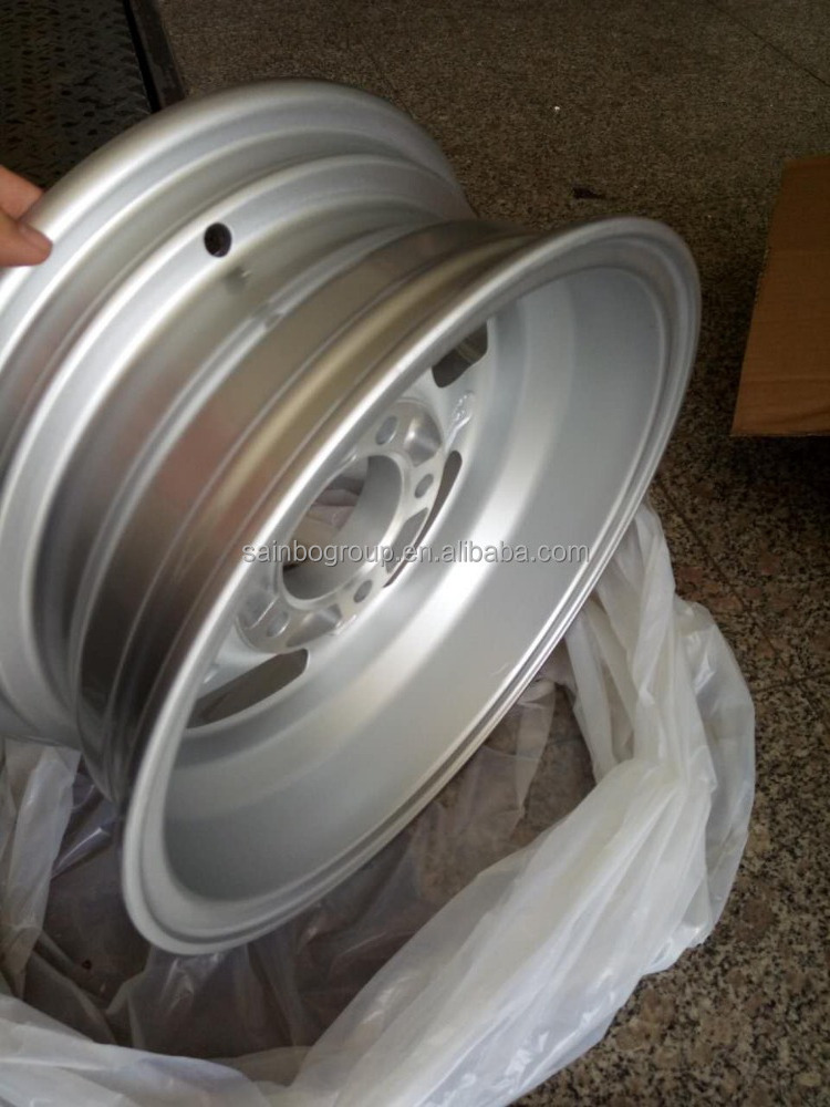 Top quality factory price hot sale 5x112 5/114.3 PCDsilver machine face trailer steel wheel