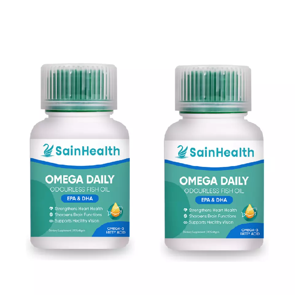 Support Healthy Heart Eyes & Joint 90 Softgel SainHealth New Zealand Odorless Fish Oil Omega EPA and DHA Added Daily Supplement