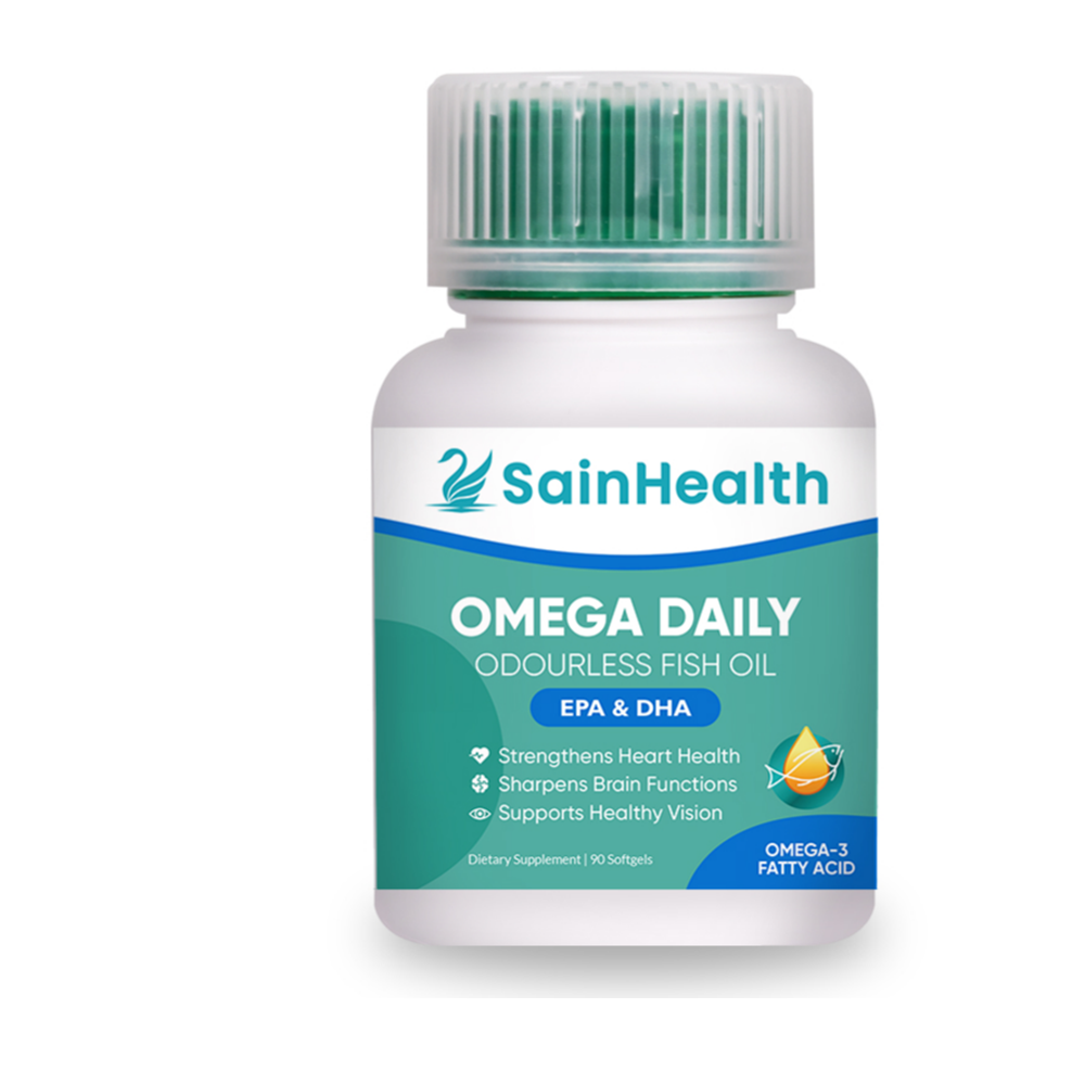 Wholesale Supplier 90 Softgel SainHealth New Zealand Odorless Fish Oil Omega Daily Supplement For Healthy Heart Eyes and Joint