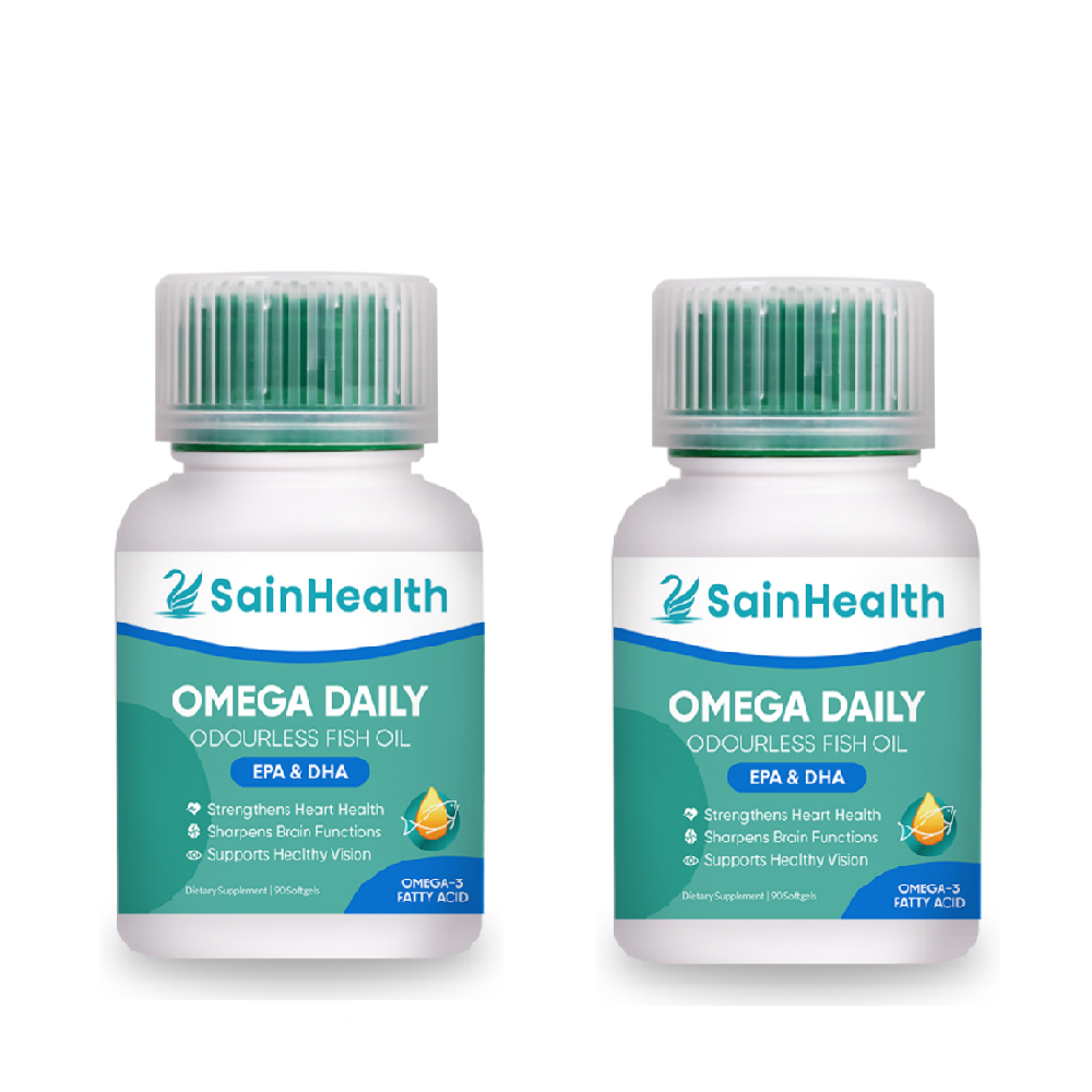 Support Healthy Heart Eyes & Joint 90 Softgel SainHealth New Zealand Odorless Fish Oil Omega EPA and DHA Added Daily Supplement