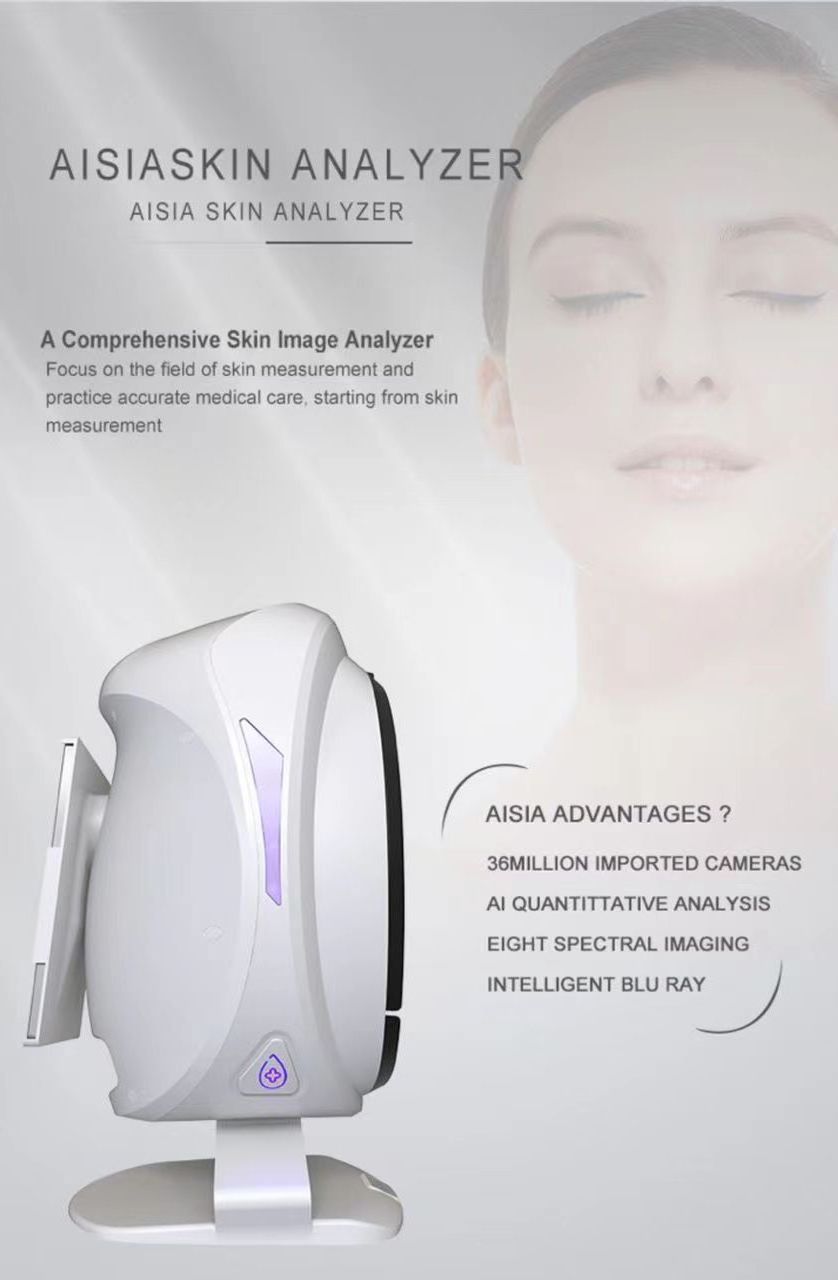 Newest 3D visia skin analysis  AI Smart Skin Detector 8 Spectrum Digital Magic Mirror Skin Detection Analyzer Multilingual