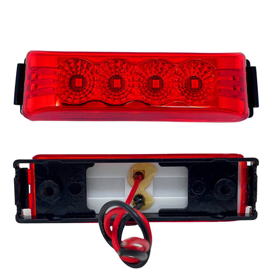 Factory wholesale Trailer Led Side Marker and Clearance Lights 4 LED with Reflectors Submersible Sealed 12V led Truck light