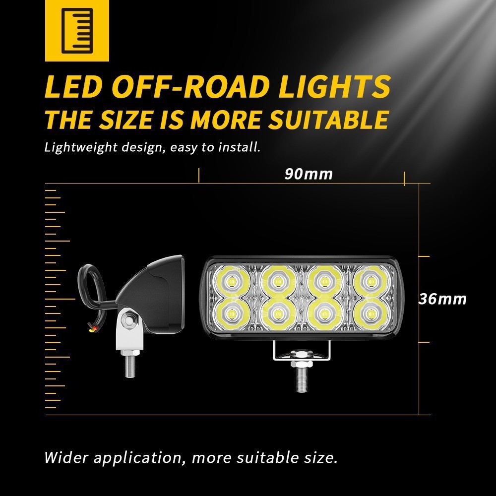 New car LED work light, straight line, mini style, 8-light spotlight, floodlight, driving light, forklift card light