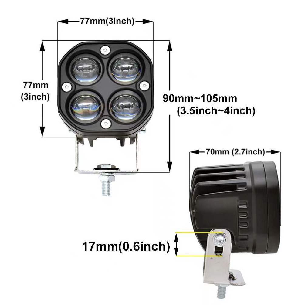 China Factory low price 40W 3 inch LED Work Light Flood Spot Led BeamsDriving Lamp for Truck Boat Offroad Lada ATV 4WD 12V 24V