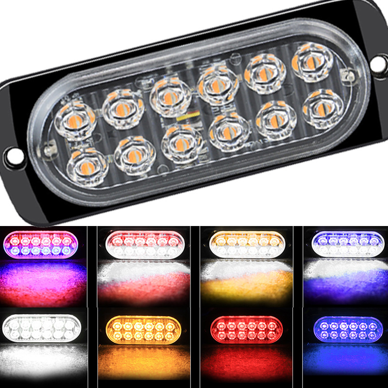 Universal 12-24V Super Bright Flash 12LED warning strobe lights Waterproof dustproof truck Vehicle Strobe Side led Marker Light