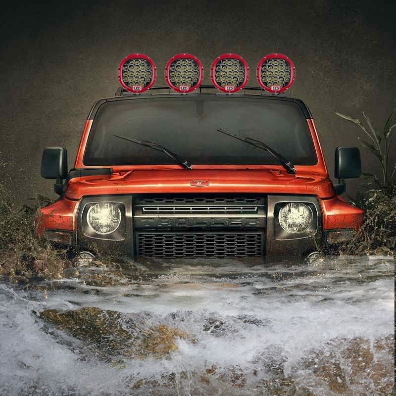 Wrangler 7-inch 105W work light circular ultra bright LED car spotlights, off-road pickup truck roof grille headlights