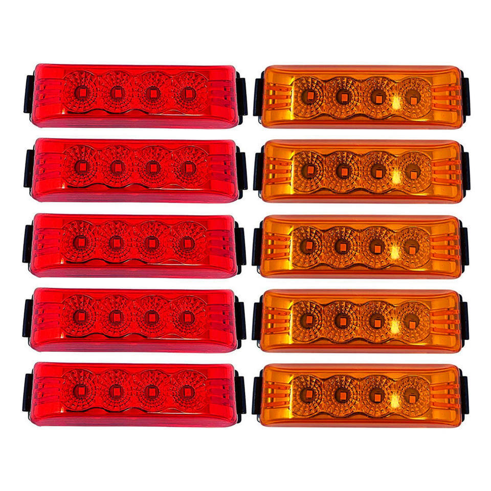 Direct factory Trailer Led Side Marker and Clearance Lights 4 LED with Reflectors Submersible Sealed 12V led Truck light