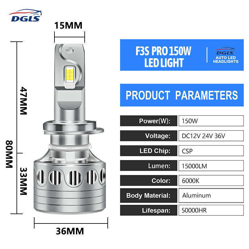 Hot sale LED Auto Light F3S Pro 300W 40000LM led High Low Beam H1 H3 H4 H7 H11 9004 9005 9006 9007 9012 H13 12V LED Headlight