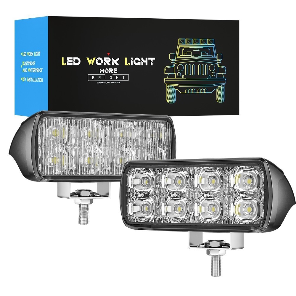 New car LED work light, straight line, mini style, 8-light spotlight, floodlight, driving light, forklift card light