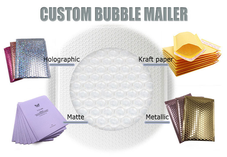 Eco Friendly Co-Extruded Custom Logo Shipping Padded Envelopes Pink Bubble Poly Mailer Packaging Mailing Bag