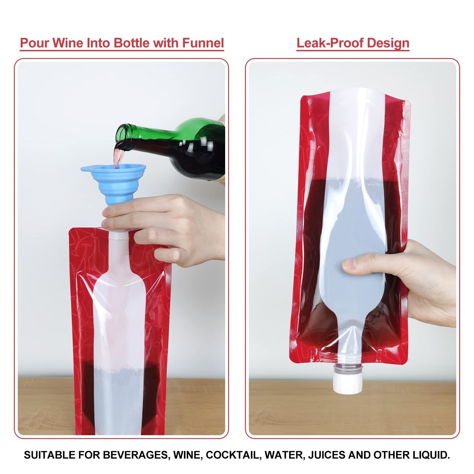 Custom Eco Friendly Drink Pouch With Spout Filling 750Ml Travel Plastic Water Wine Bag Stand Up Spout Pouch