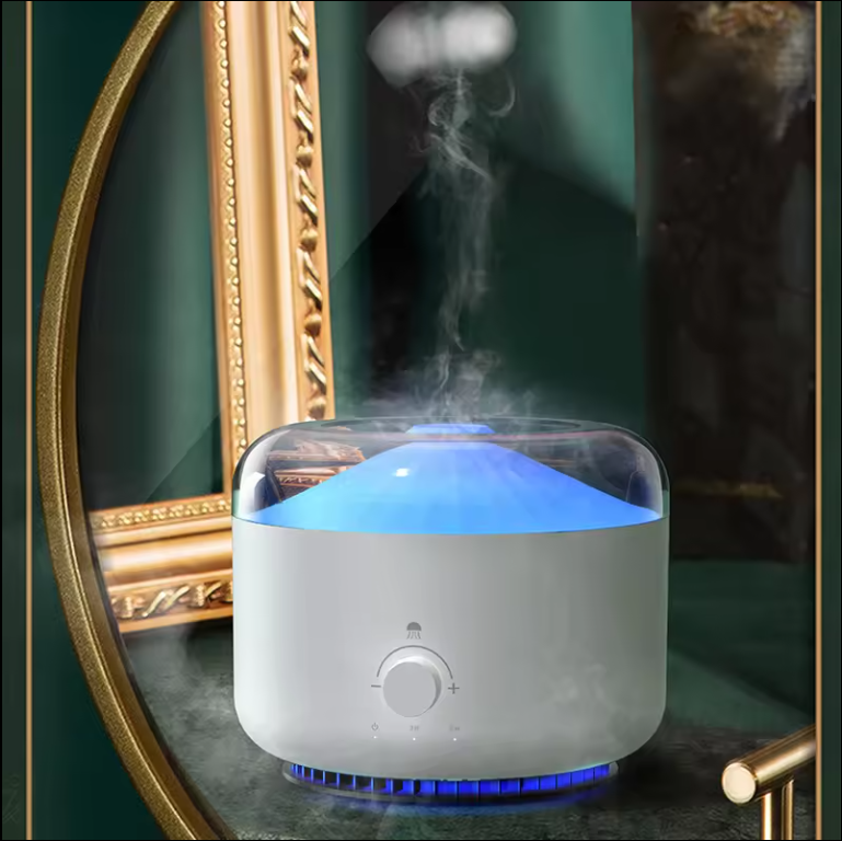 Mini Flame Air Humidifier Jellyfish Electric Aroma Diffuser Lava Volcano Design Flame Effect Air Diffuser Mist Maker Machine