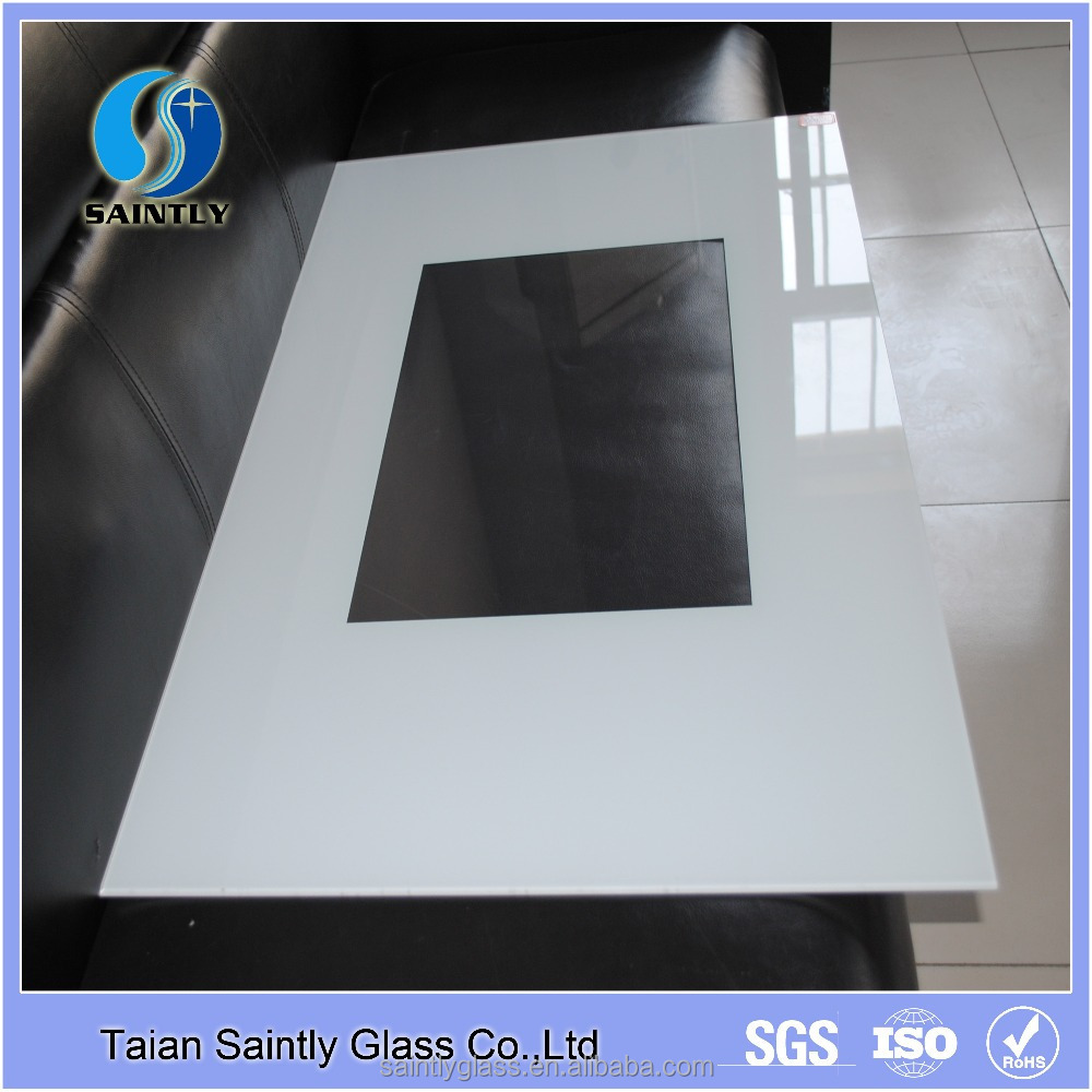 5 mm tempered curved glass/float glass/clear glass for electric fireplace with black silk screen printing &ISO,CCC