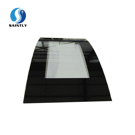 5 mm tempered curved glass/float glass/clear glass for electric fireplace with black silk screen printing &ISO,CCC