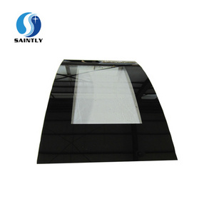 5 mm tempered curved glass/float glass/clear glass for electric fireplace with black silk screen printing &ISO,CCC