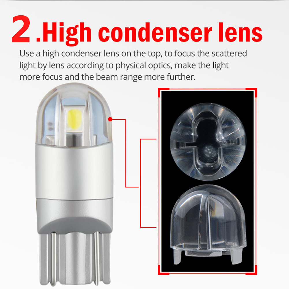 194 LED Light Bulb 168 T10 W5W Wedge 2SMD 3030 6000K Xenon White for Car Truck Interior Dome Map Door Courtesy