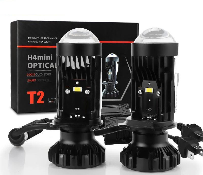 T2 Mini LED H4 Y9 H4 Bi LED Projector Lens 90W Headlight Bulb Y6 Biled H4