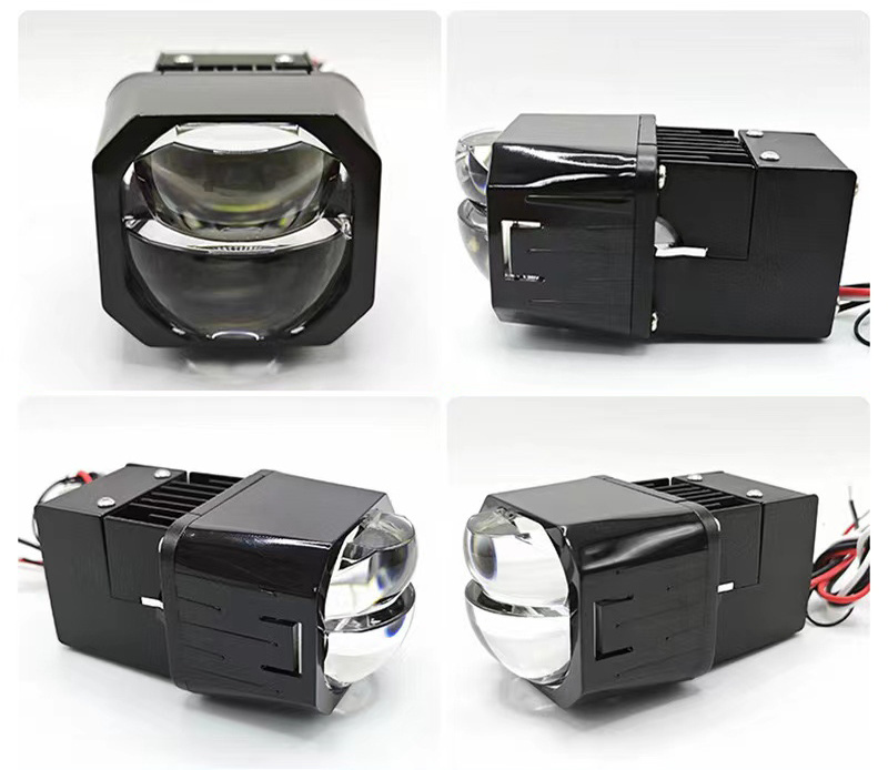 110W Matrix LED Projector Lens 12V Headlight Square Module LHD RHD Flat Cut Off 1.5 inch BI LED Projector Lens