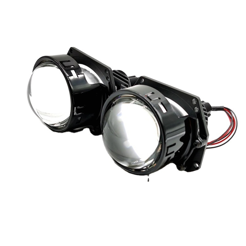 Car LED projector headlights Dual lens Non-destructive bolt mount 45w/55w 3 inch Fish-eye spotlight Bi LED Projector