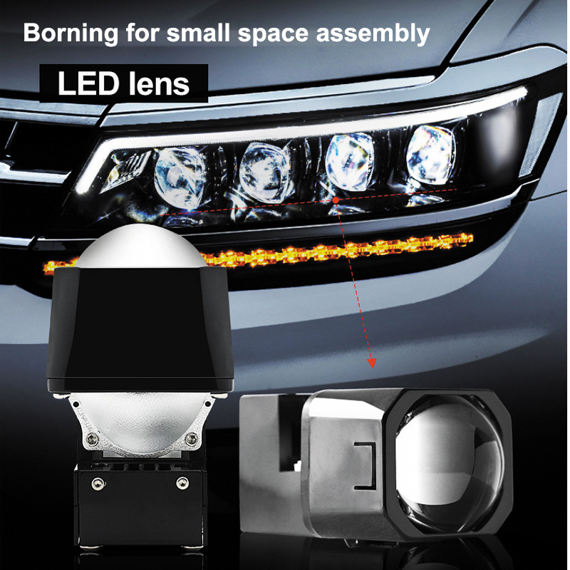 New Design Mini 1.5 inch Square Bi LED Lens for Headlight High Low Beam Matrix Plus BI LED Projector Lens