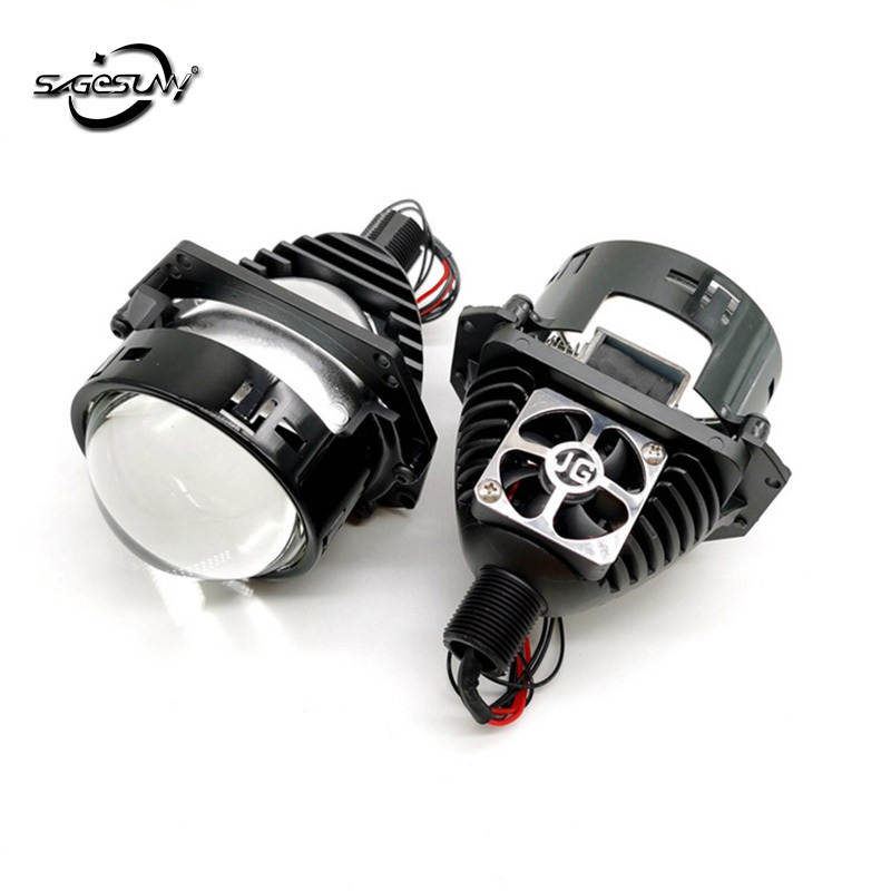 Car LED projector headlights Dual lens Non-destructive bolt mount 45w/55w 3 inch Fish-eye spotlight Bi LED Projector