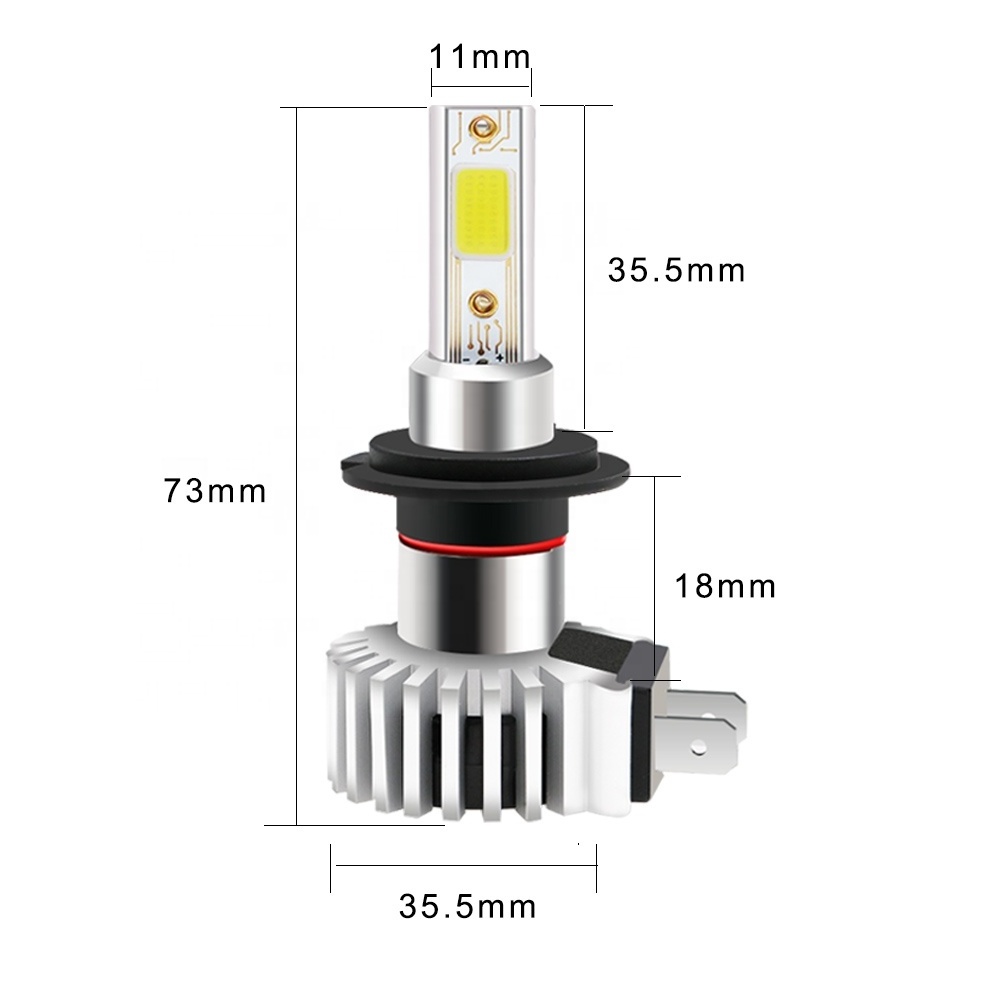 H7 LED Headlight Bulbs Conversion Kit plug and play wireless Mini H7 Led High/Low Beam 6000K 12v Replace for Halogen