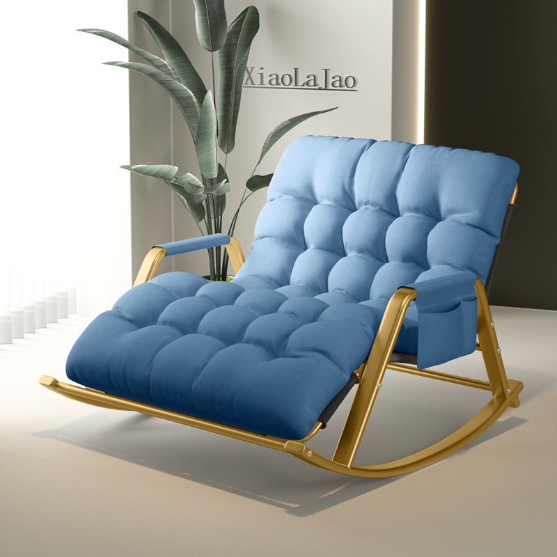 modern  upholstered leisure rocking sofa swing chair outdoor bed rocking balcony leisure chair lounge chair lazy sofa