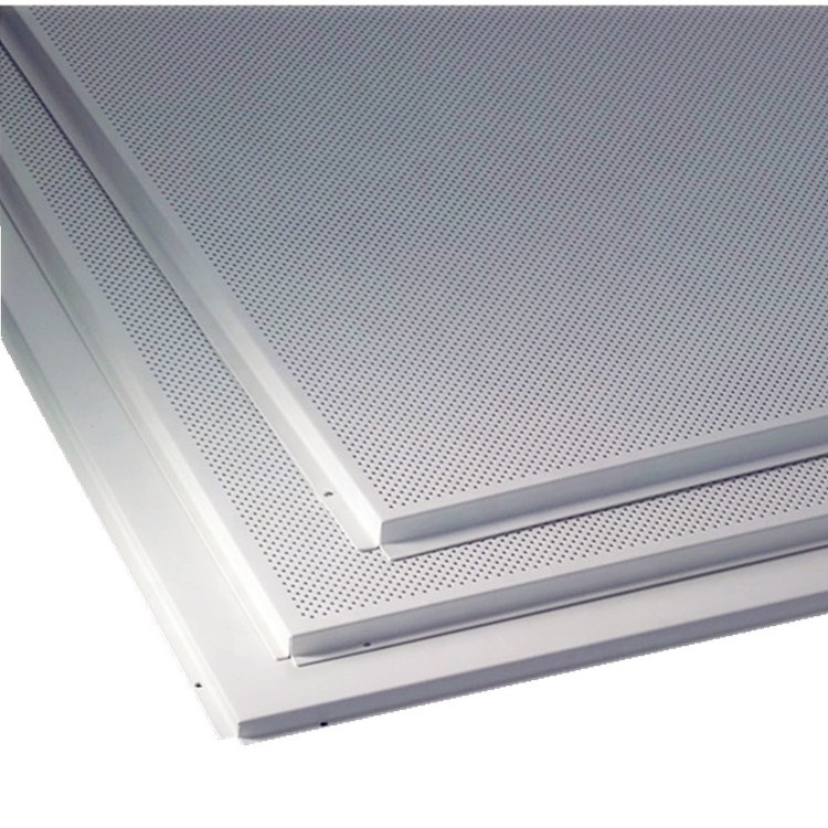 Acoustic Perforated Metal Ceiling Tiles Suspended Aluminum Lay in Ceiling Tiles Pop False Ceiling Design  for office Building