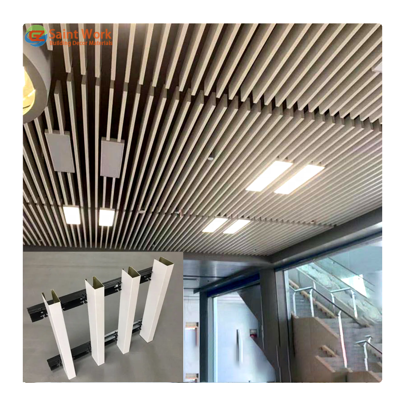 Sound Abortion Metal Ceiling Tiles U Strip Baffle Aluminum Ceiling Panels for Interior False Ceiling Decoration Hall Supermarket