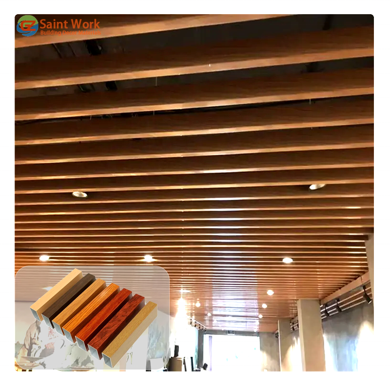 Sound Abortion Metal Ceiling Tiles U Strip Baffle Aluminum Ceiling Panels for Interior False Ceiling Decoration Hall Supermarket