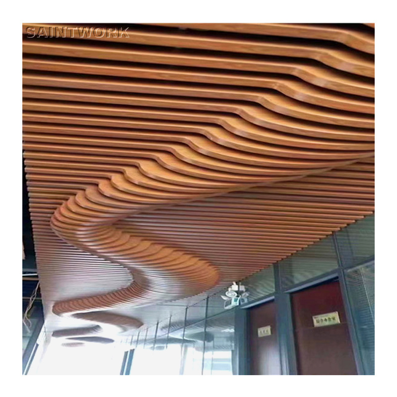 Supermarket Mall Interior Ceiling Decoration 3d Wavy Irregular Suspended Ceiling Tiles For Office Buildings