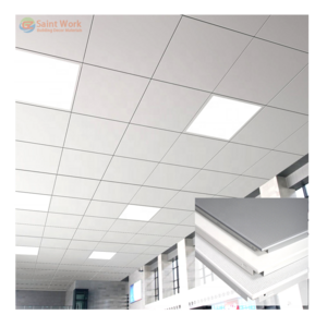 Interior Decorative Material Aluminium Suspended False Ceiling 600*600 Ceiling Plates Perforated Flat Metal Ceiling Tile